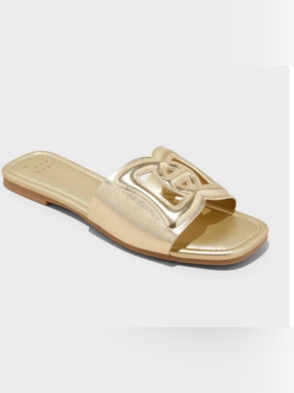 Gold Metallic Slide Sandal - Women's